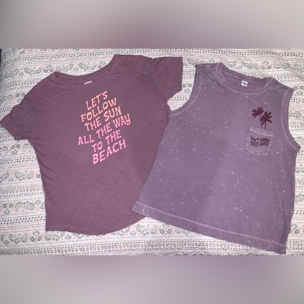 Two Old Navy Purple Summer Tees, size XS